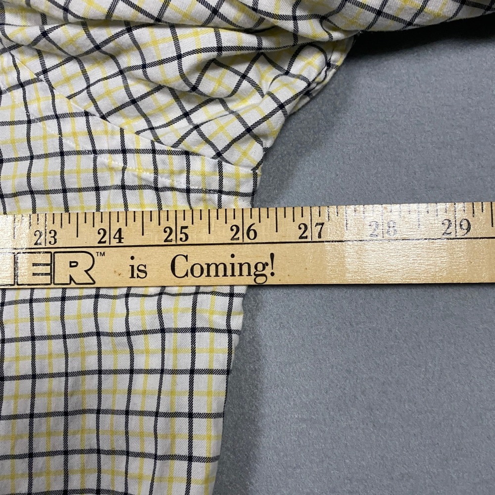 Polo Ralph Lauren Mens XL Tattersall Check Button Down Shirt Yellow Black Cotton - Picture 7 of 7